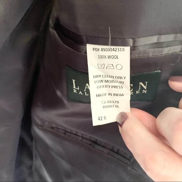 Ralph Lauren Black and White Houndstooth Blazer Suit Jacket 100% wool size 42R - Picture 4 of 7